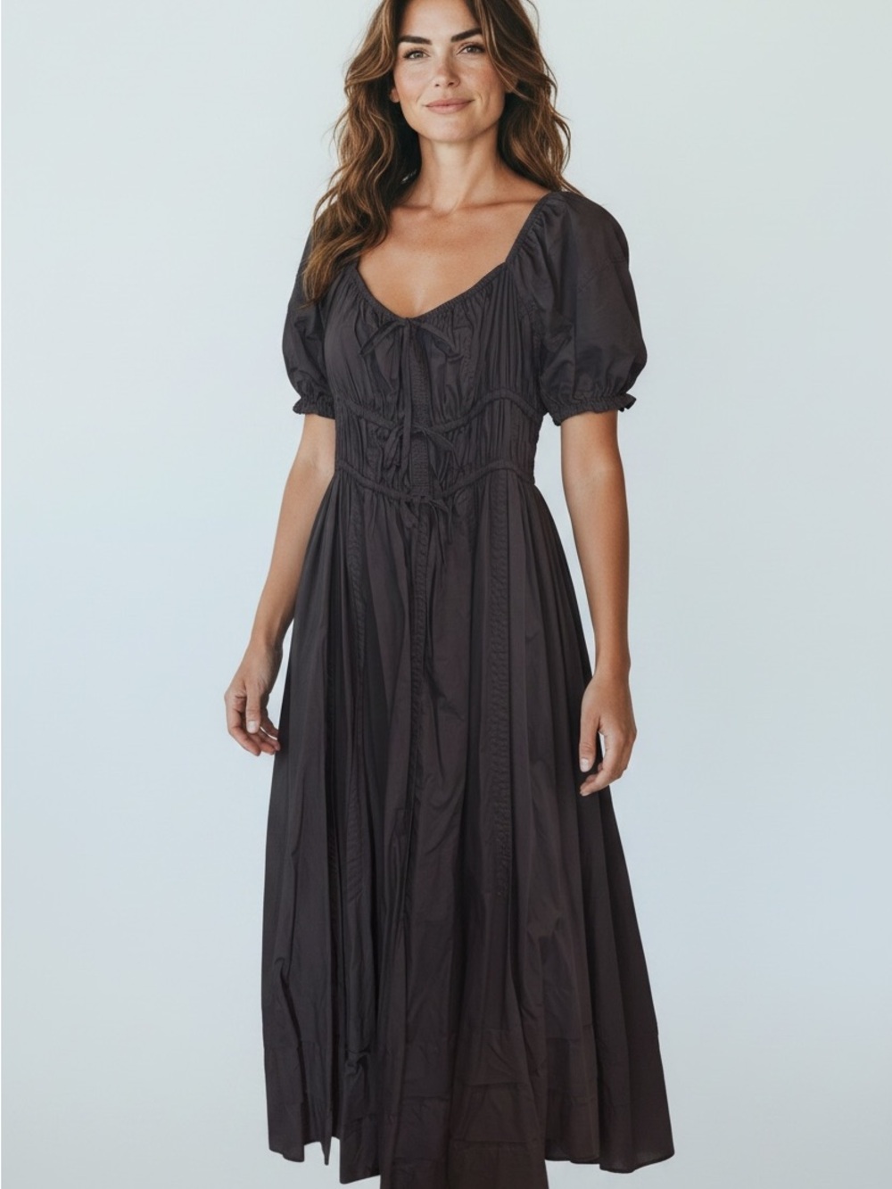 Ulla Johnson Black Puff-Sleeve Maxi Dress